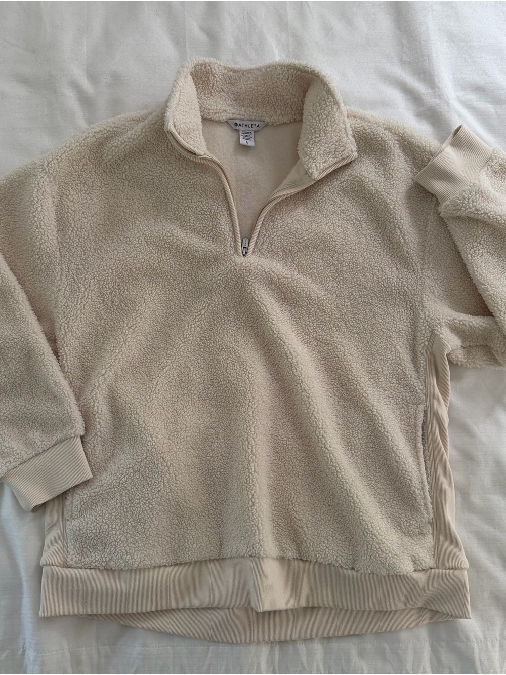 Athleta Sherpa cozy quarter zip sweater size women’s large